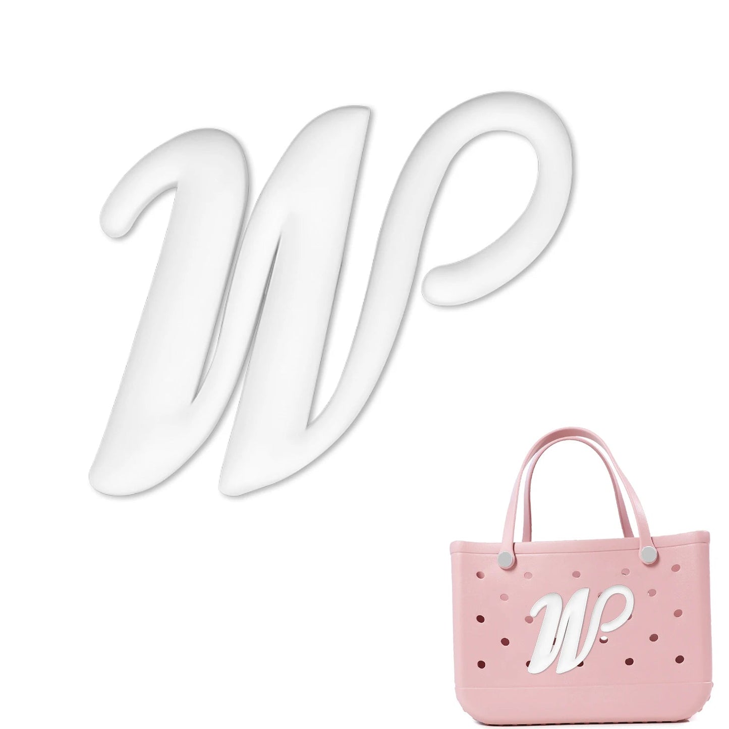 Weißer römischer Alphabet-Charm für Strandtaschen-Accessoires NOOR08