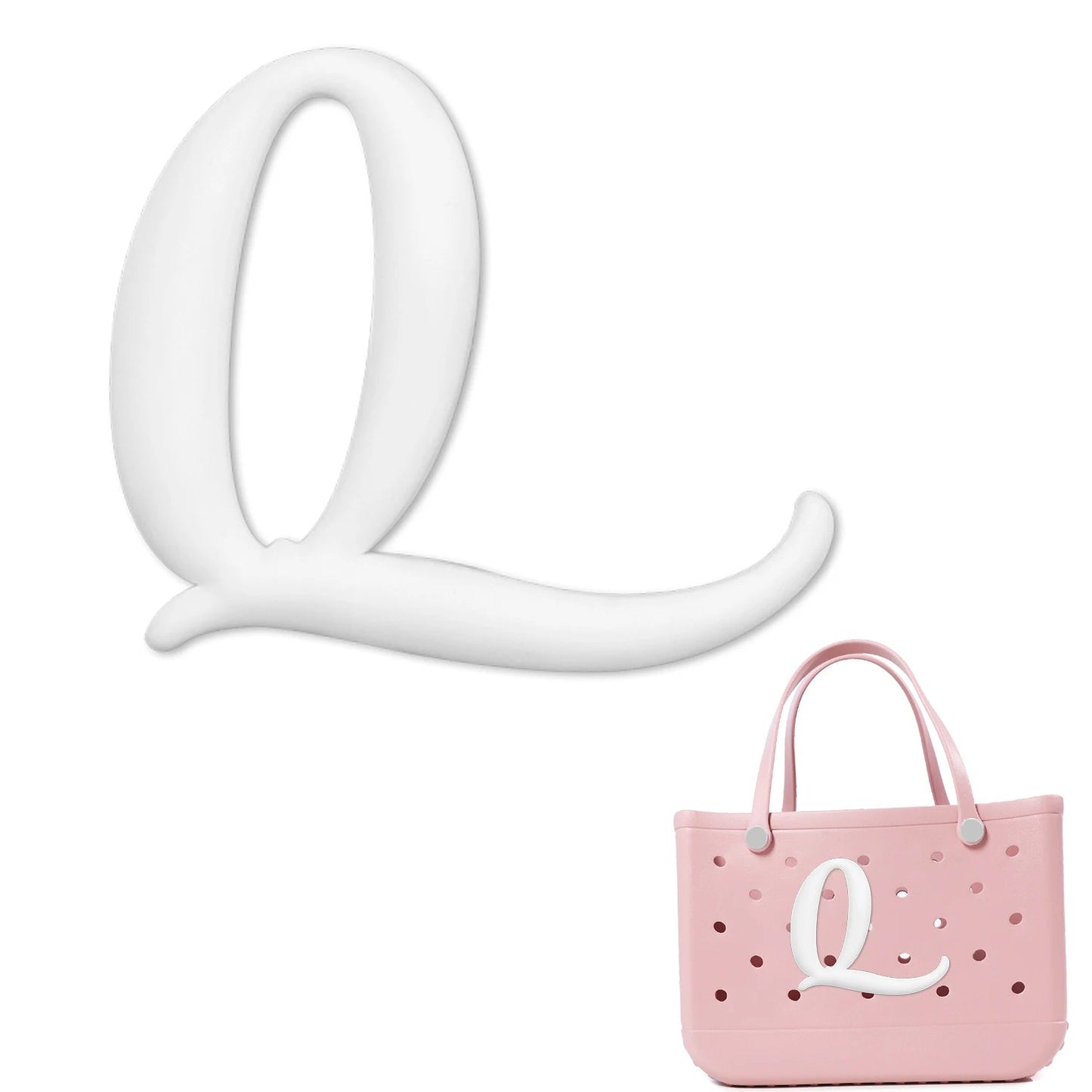 Weißer römischer Alphabet-Charm für Strandtaschen-Accessoires NOOR08
