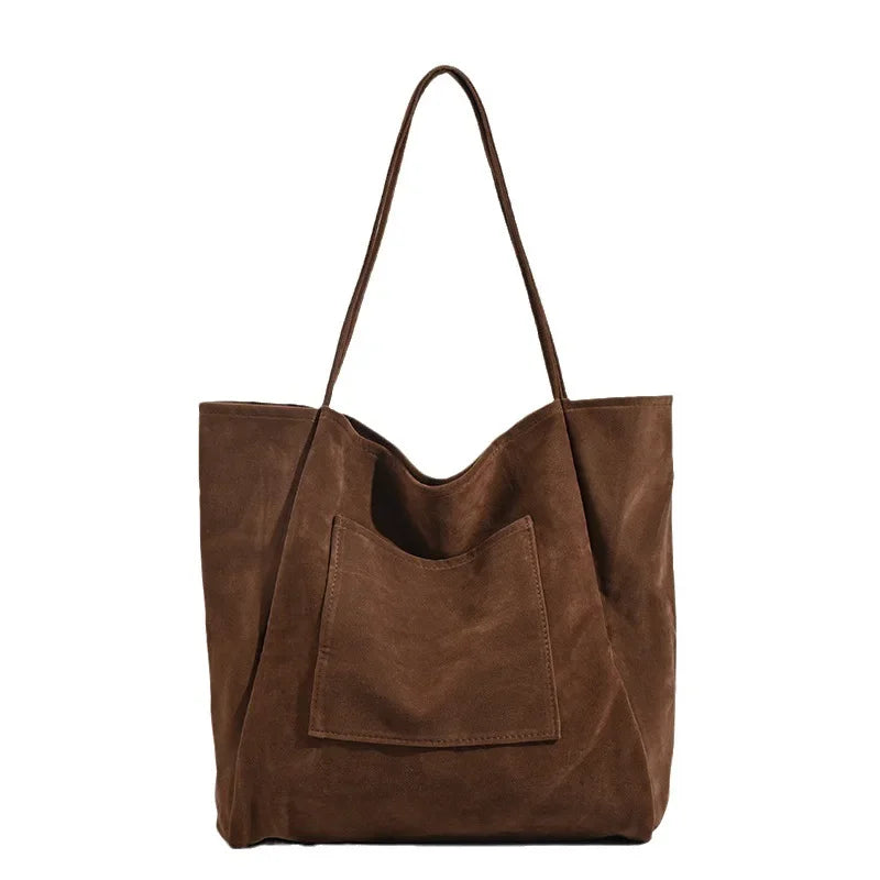 Herbst/Winter Schultertasche Wildleder Groß Kapazität NOOR08