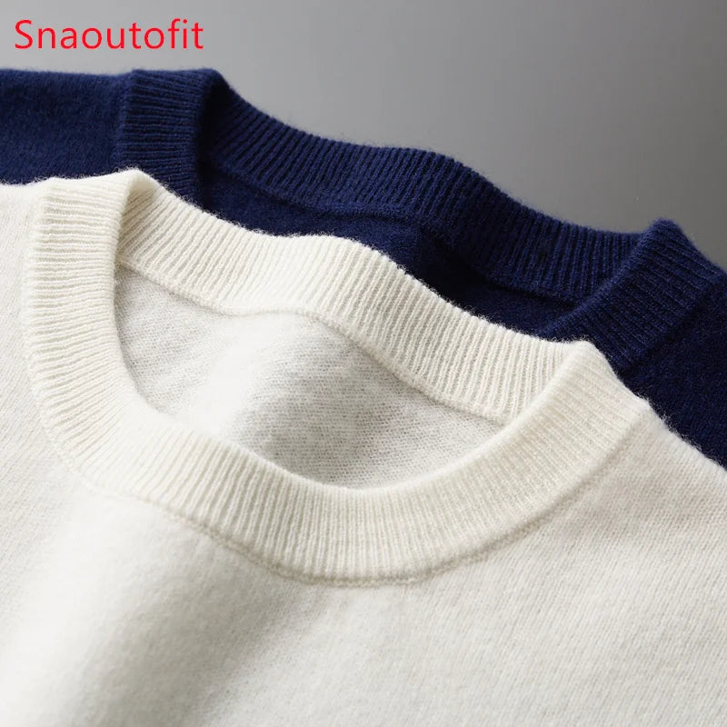 Herren-Pullover, 100% reine Wolle, Streifen, lockere Passform NOOR08