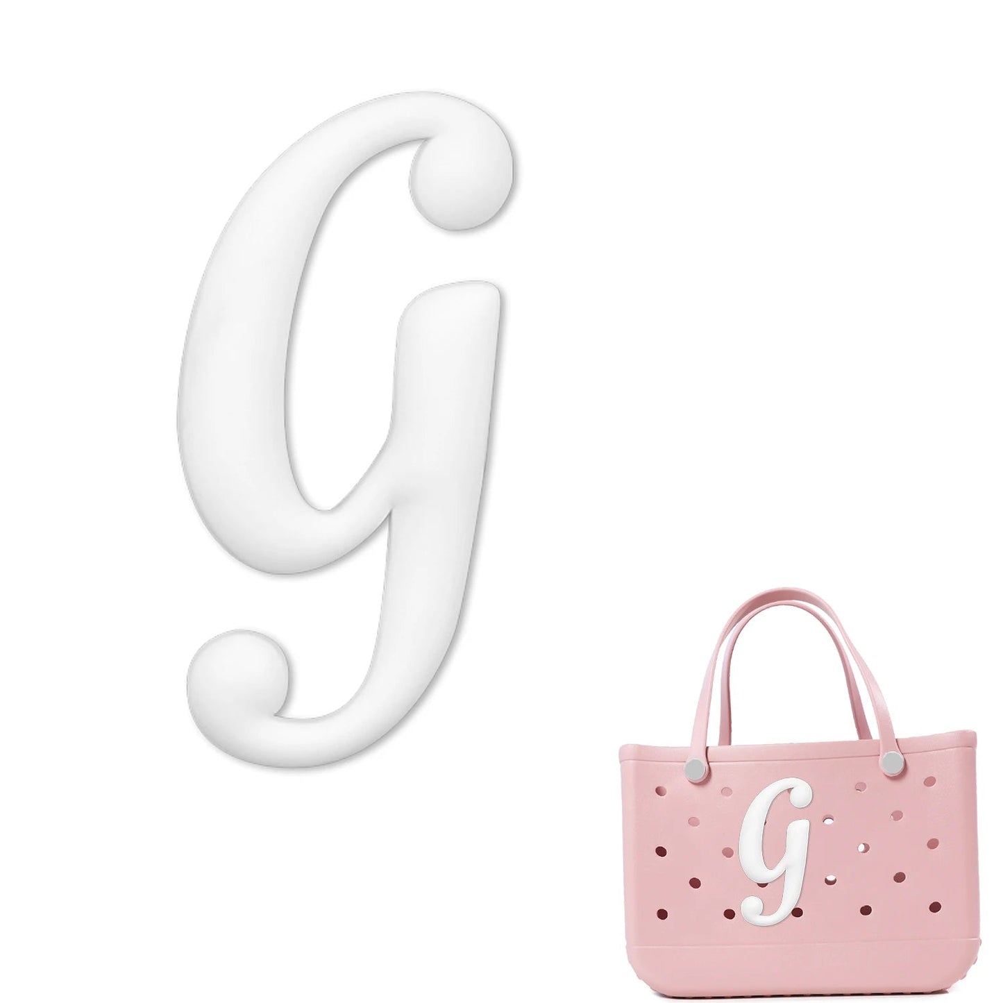 Weißer römischer Alphabet-Charm für Strandtaschen-Accessoires NOOR08