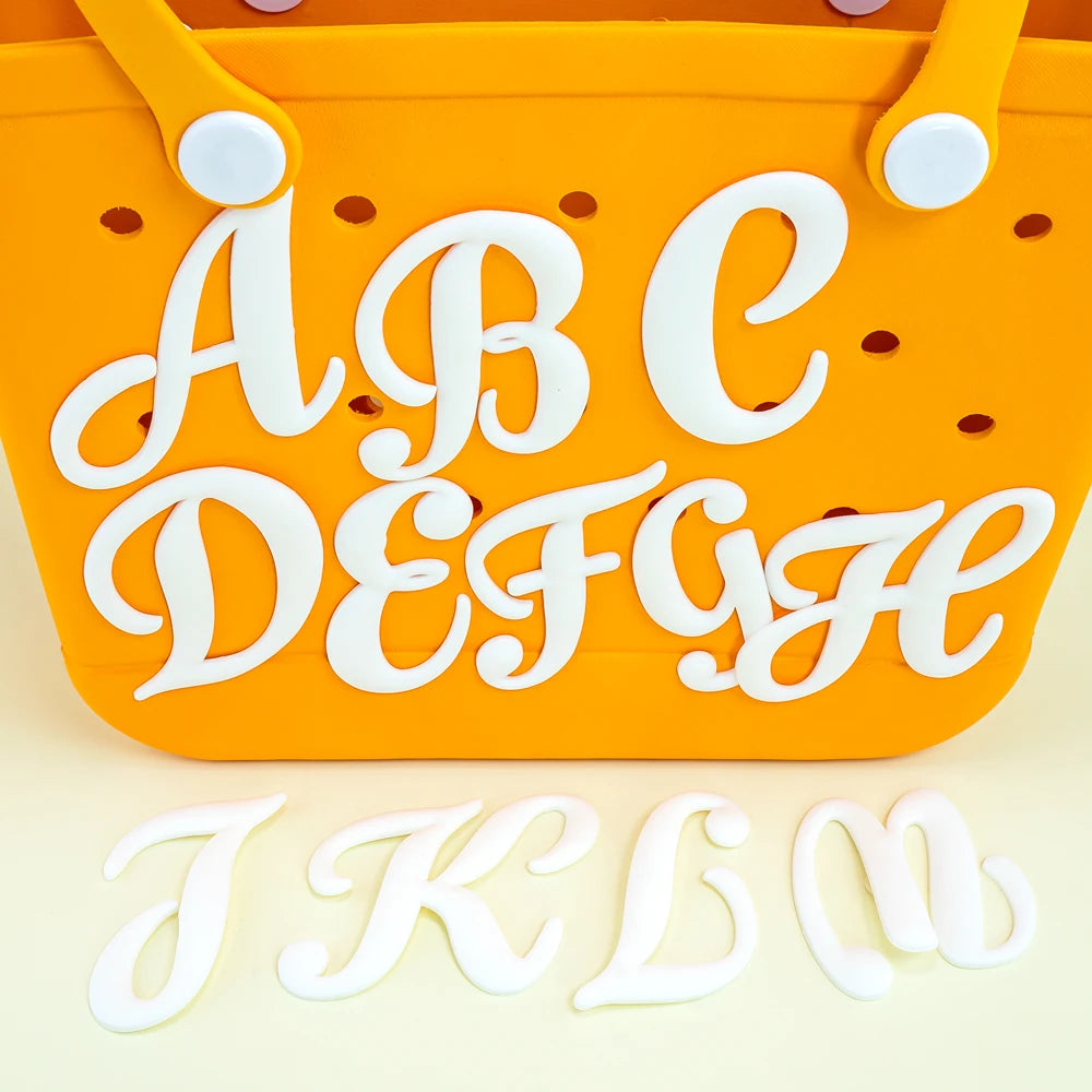 Weißer römischer Alphabet-Charm für Strandtaschen-Accessoires NOOR08