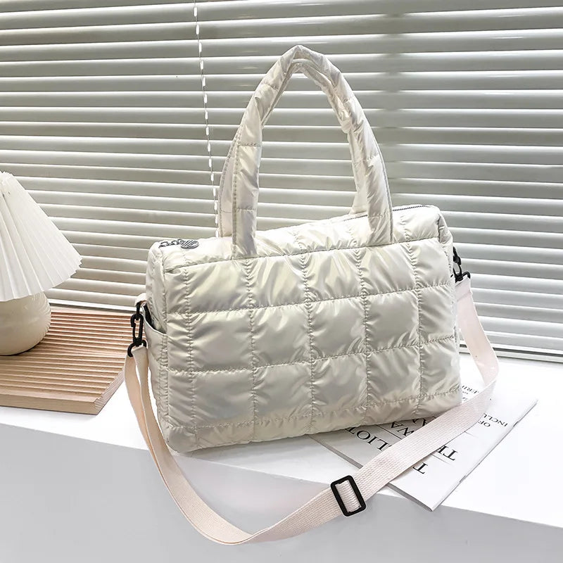 Damen Winter Tote | Stepp Nylon Schulter & Crossbody Handtasche NOOR08