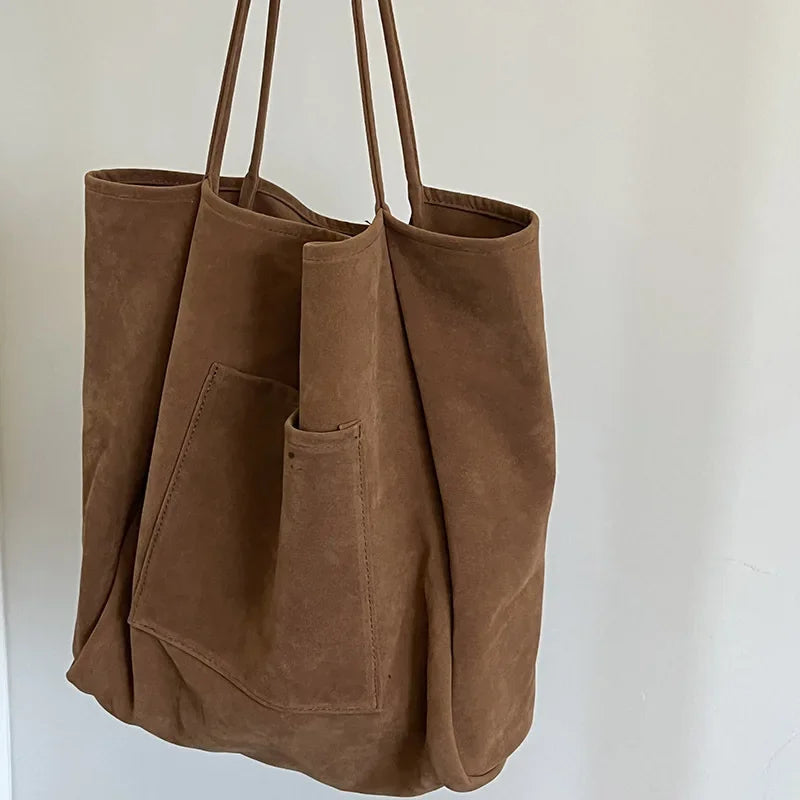 Herbst/Winter Schultertasche Wildleder Groß Kapazität NOOR08