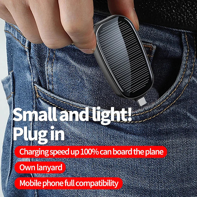 Solar Mini Powerbank Schlüsselanhänger, 1200mAh NOOR08