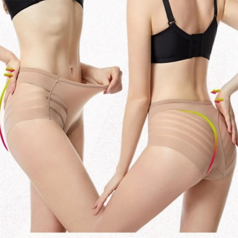 2er-Set: Eis-Seiden-Slip, Damen-Shapewear, hohe Taille NOOR08