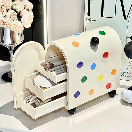 3-lagige Kosmetik-Aufbewahrungsbox – Staubdichter Organizer | INS Stil Platzsparender Behälter für Masken & Kleinigkeiten