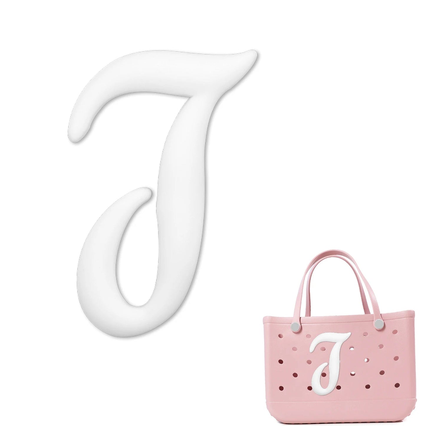 Weißer römischer Alphabet-Charm für Strandtaschen-Accessoires NOOR08