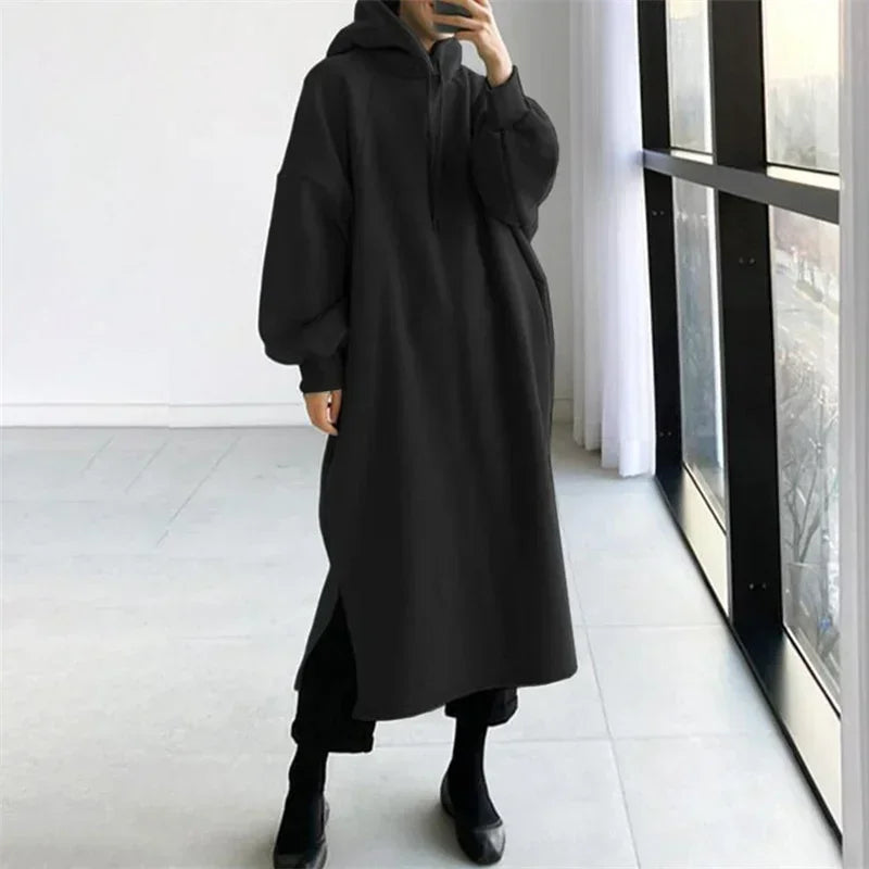 Langer Hoodie, Damen, Herbst/Winter, dicker Pullover NOOR08