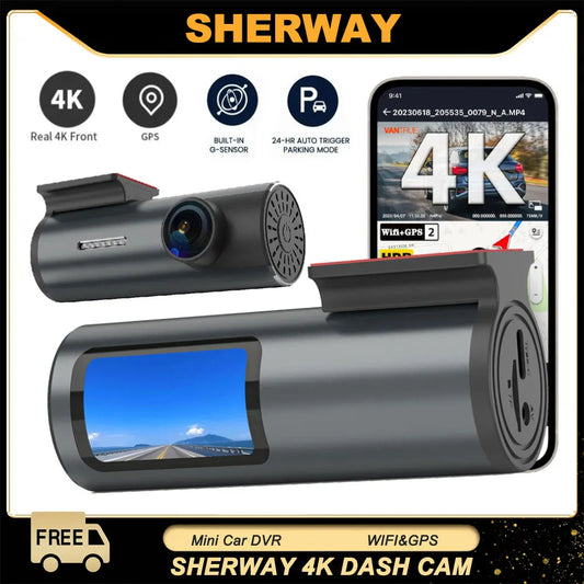 Dashcam 4K WLAN GPS – Mini Frontkamera mit 24H Parkmodus & G-Sensor