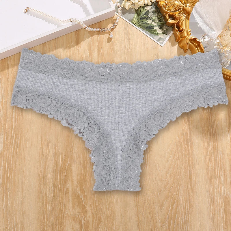 Damen-Panties, Spitze, Baumwolle, Low-Rise, Brasilianischer Stil NOOR08