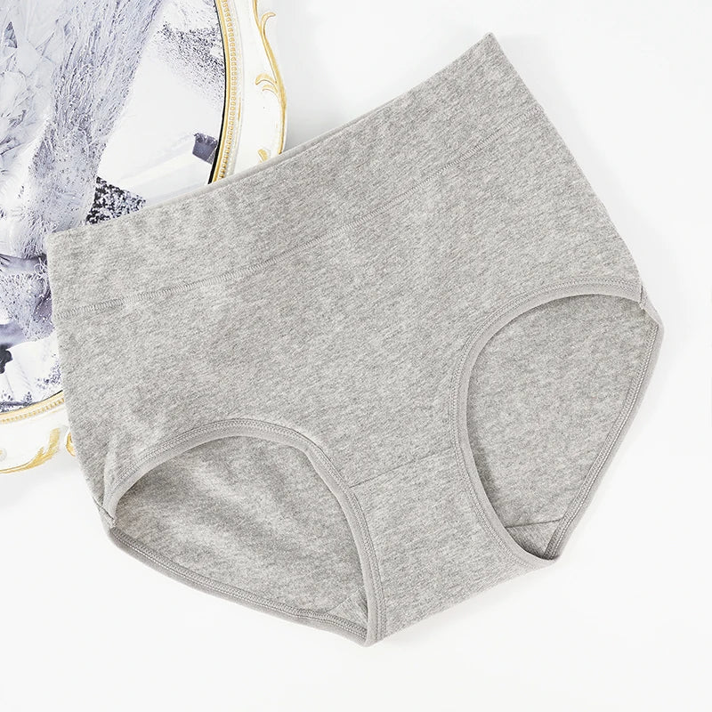 Damen-Slips, Baumwolle, Hohe Taille, Bequem, Sexy, Dünn NOOR08