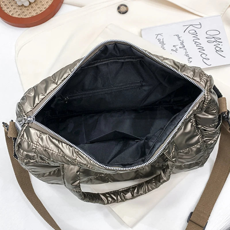 Damen Winter Tote | Stepp Nylon Schulter & Crossbody Handtasche NOOR08