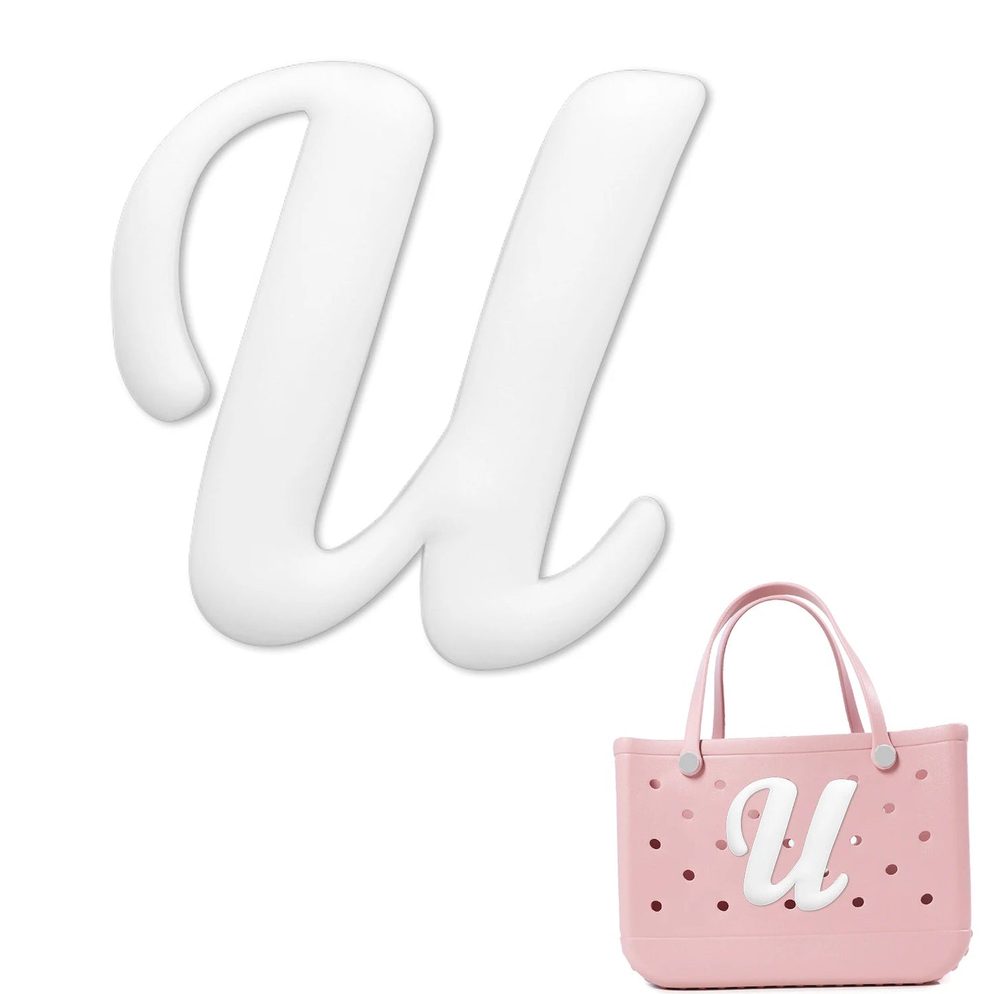 Weißer römischer Alphabet-Charm für Strandtaschen-Accessoires NOOR08