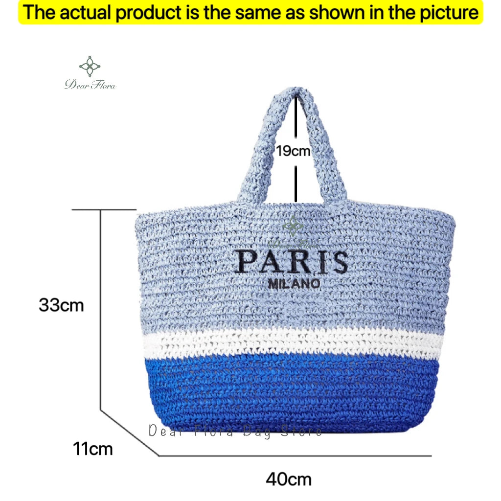 Modische Damen-Stroh-Schultertasche, Luxus-Design, Sommer NOOR08