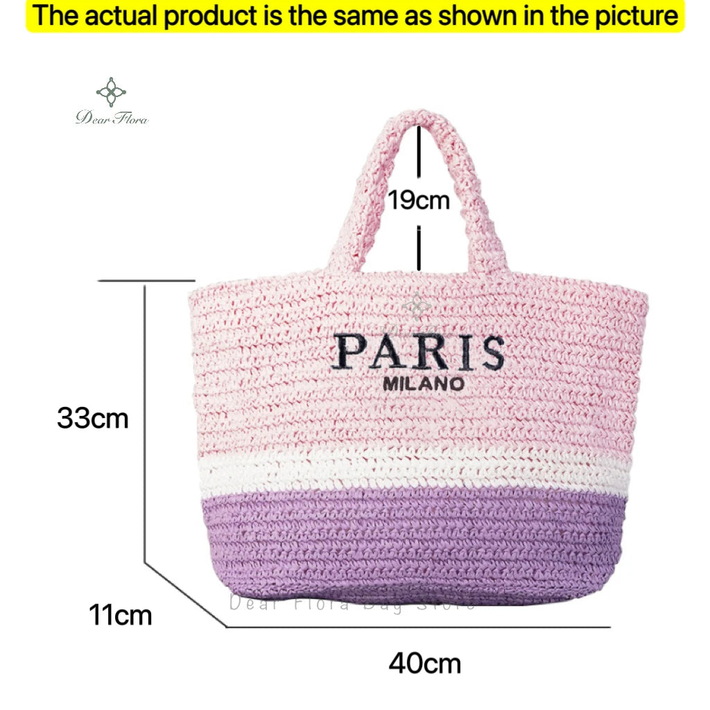 Modische Damen-Stroh-Schultertasche, Luxus-Design, Sommer NOOR08