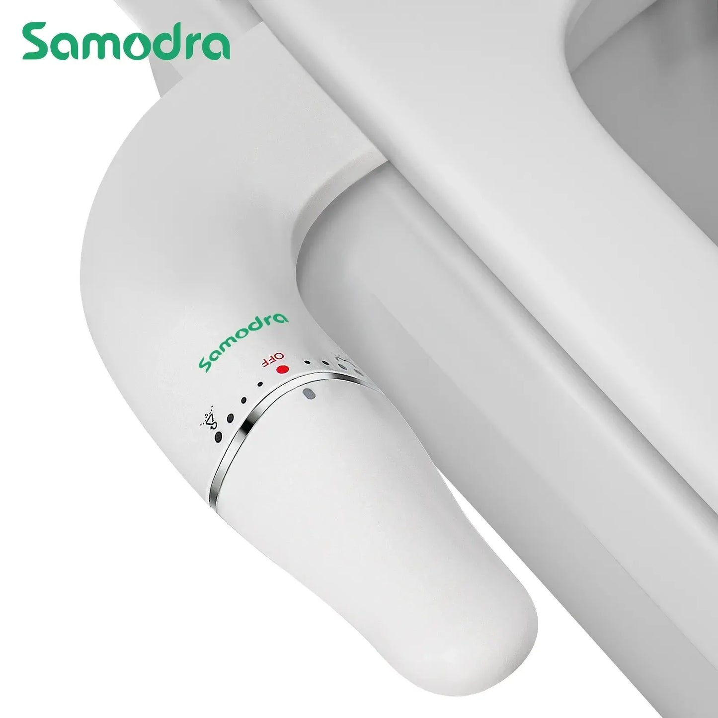 SAMODRA Ultra Slim Bidet-Aufsatz – Dual-Düse, Einstellbarer Wasserdruck, Nicht-elektrisch