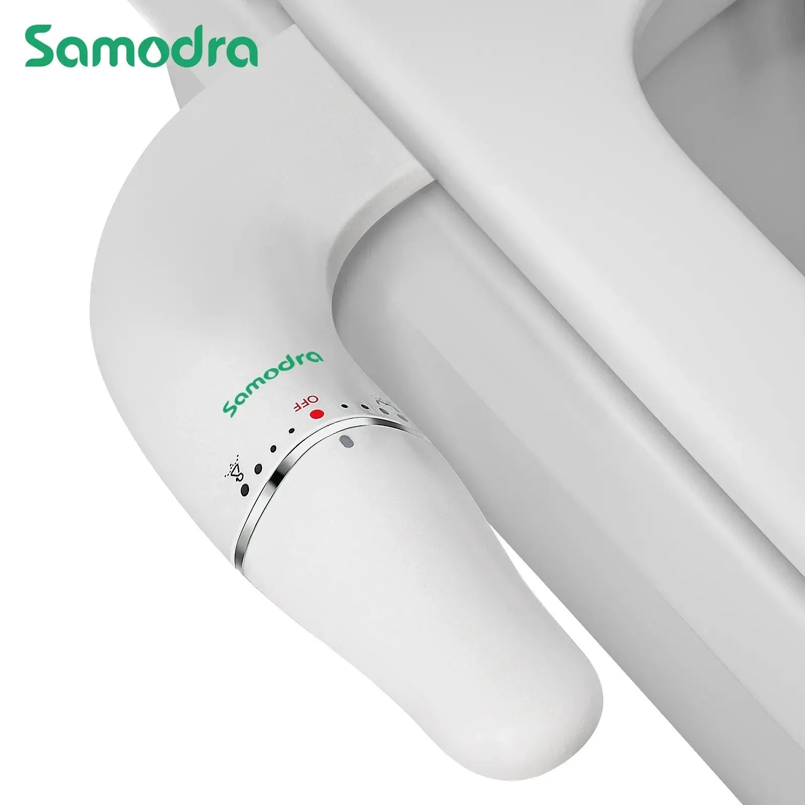 SAMODRA Ultra Slim Bidet-Aufsatz – Dual-Düse, Einstellbarer Wasserdruck, Nicht-elektrisch