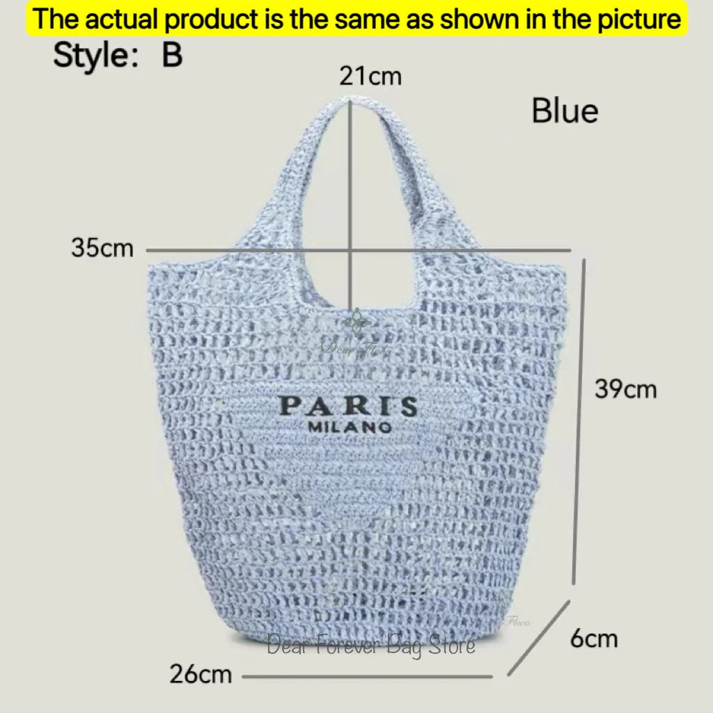 Modische Damen-Stroh-Schultertasche, Luxus-Design, Sommer NOOR08