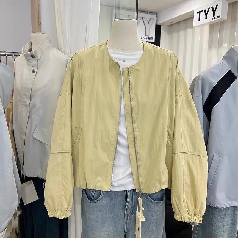 Koreanische, kurze Trenchcoat-Jacke, locker, Frühling/Herbst NOOR08