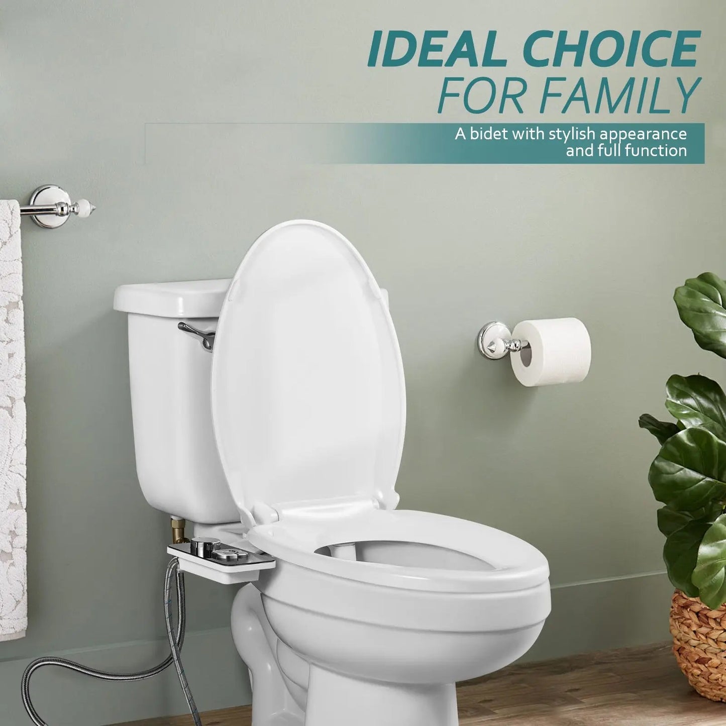 Bidet-Aufsatz mit Doppeldüse | Selbstreinigend für Hygiene NOOR08