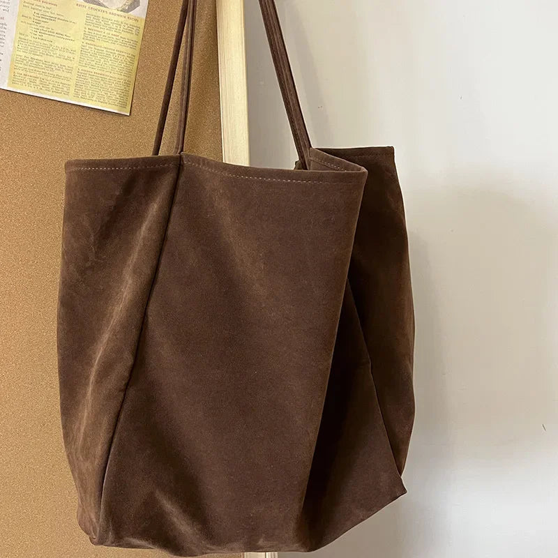 Herbst/Winter Schultertasche Wildleder Groß Kapazität NOOR08
