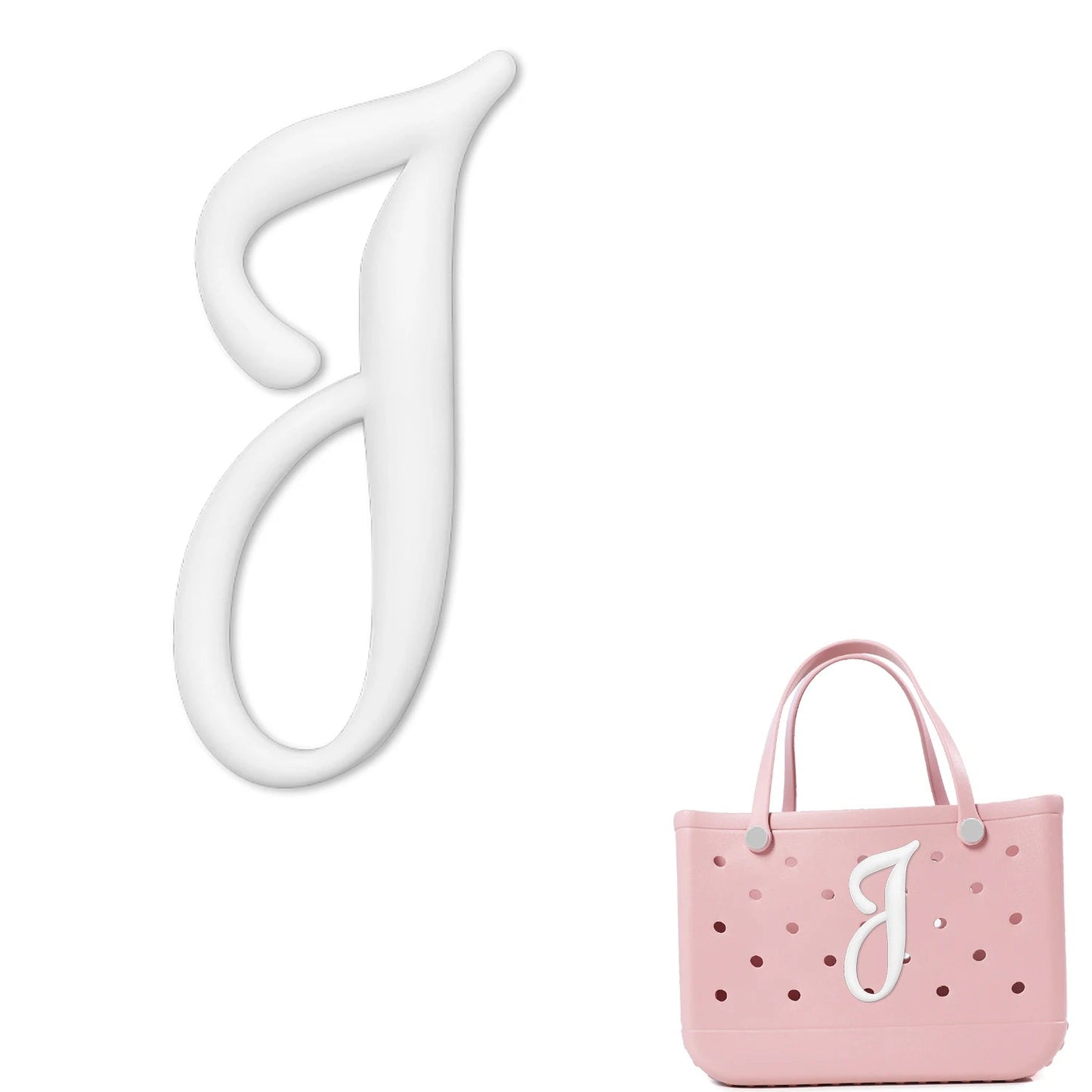 Weißer römischer Alphabet-Charm für Strandtaschen-Accessoires NOOR08
