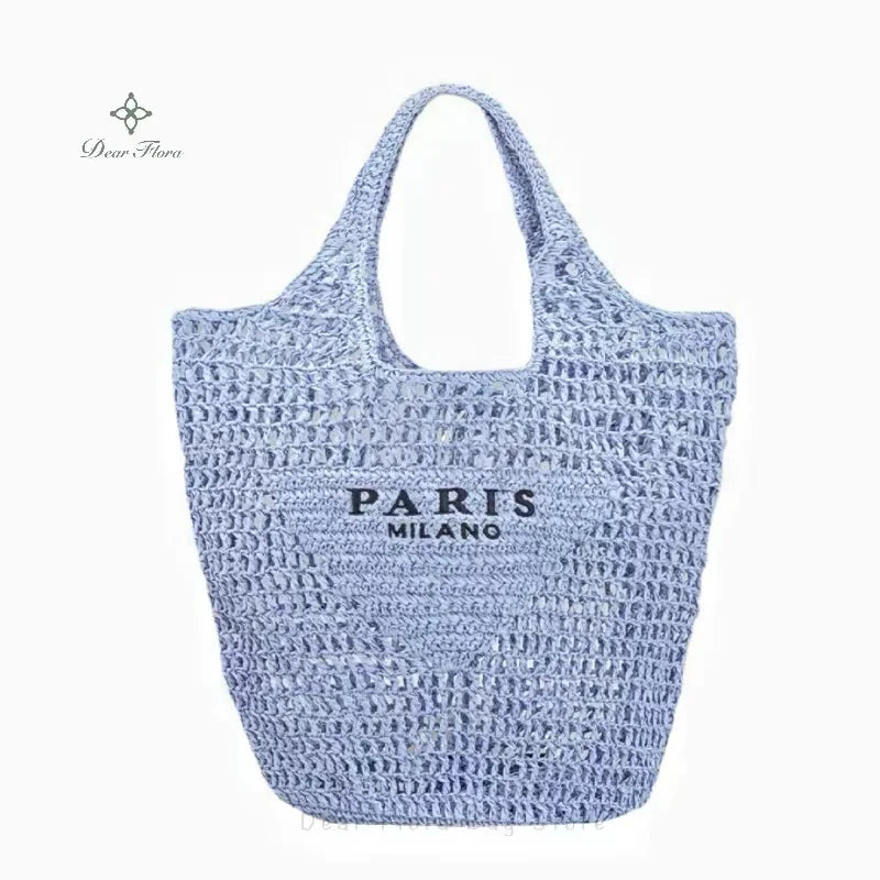 Modische Damen-Stroh-Schultertasche, Luxus-Design, Sommer NOOR08