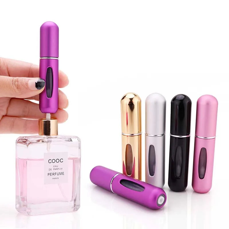 Kompakte 5ml Parfüm Sprühflasche, nachfüllbar und auslaufsicher. Perfekt für Reise, Alltag und Handtasche. Ideal für Parfüm & Kosmetik.