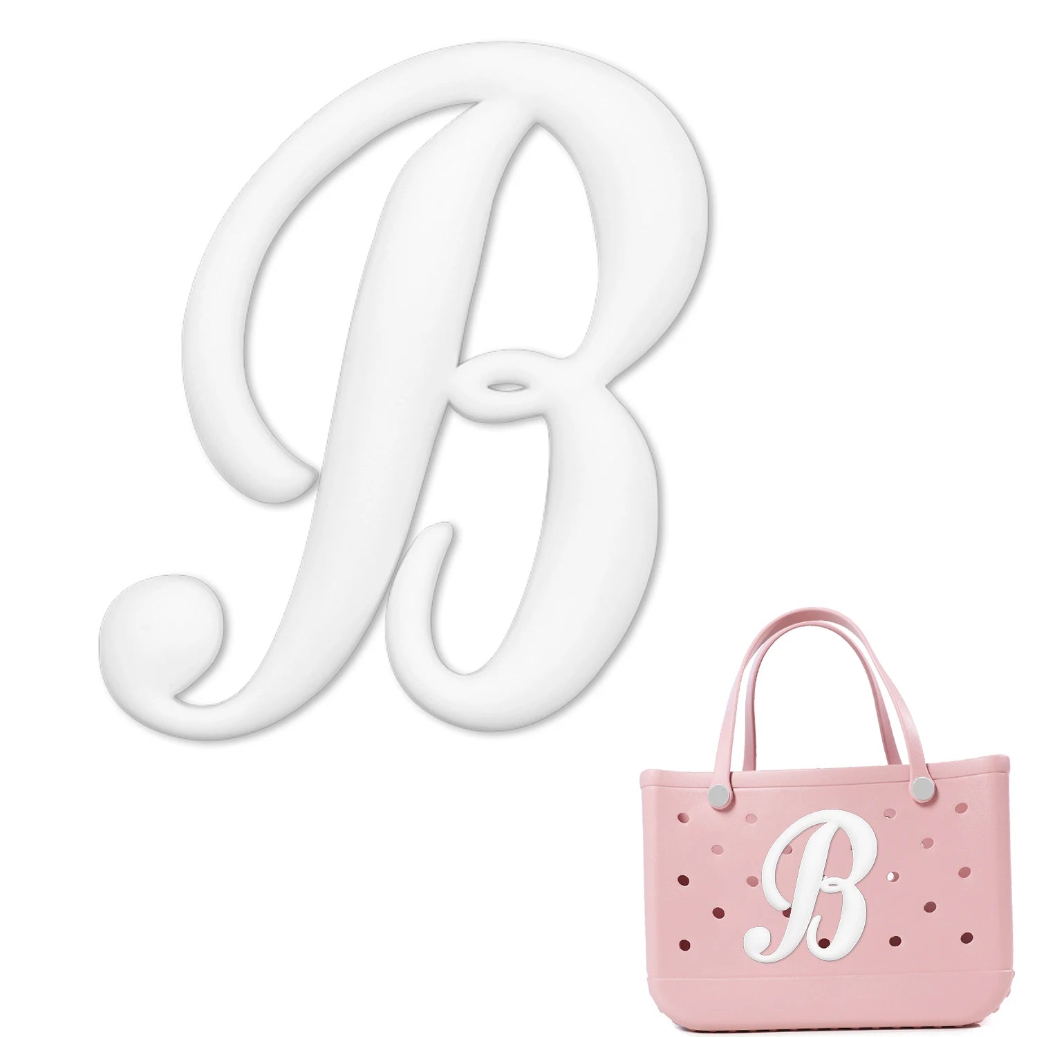 Weißer römischer Alphabet-Charm für Strandtaschen-Accessoires NOOR08