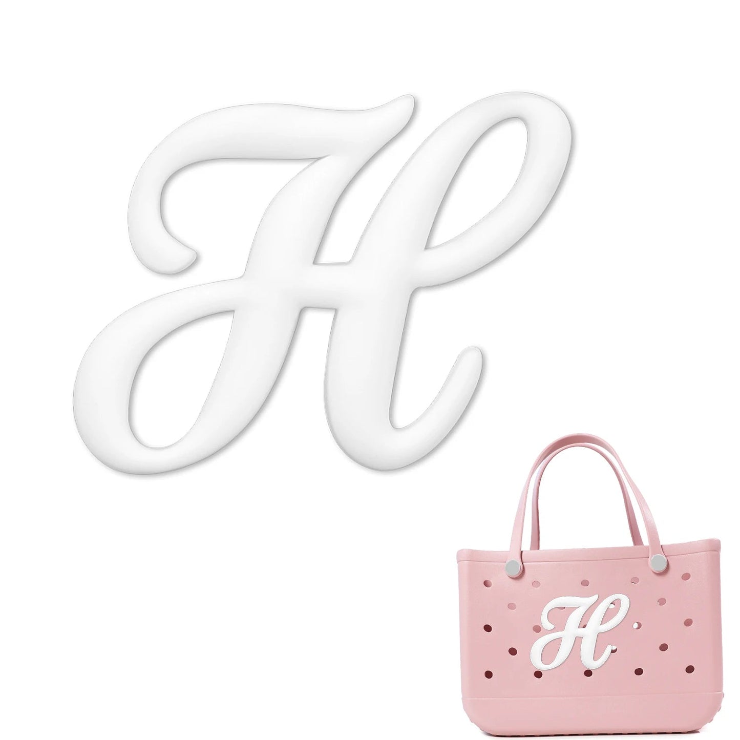 Weißer römischer Alphabet-Charm für Strandtaschen-Accessoires NOOR08