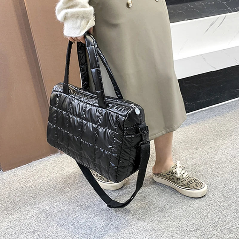 Damen Winter Tote | Stepp Nylon Schulter & Crossbody Handtasche NOOR08