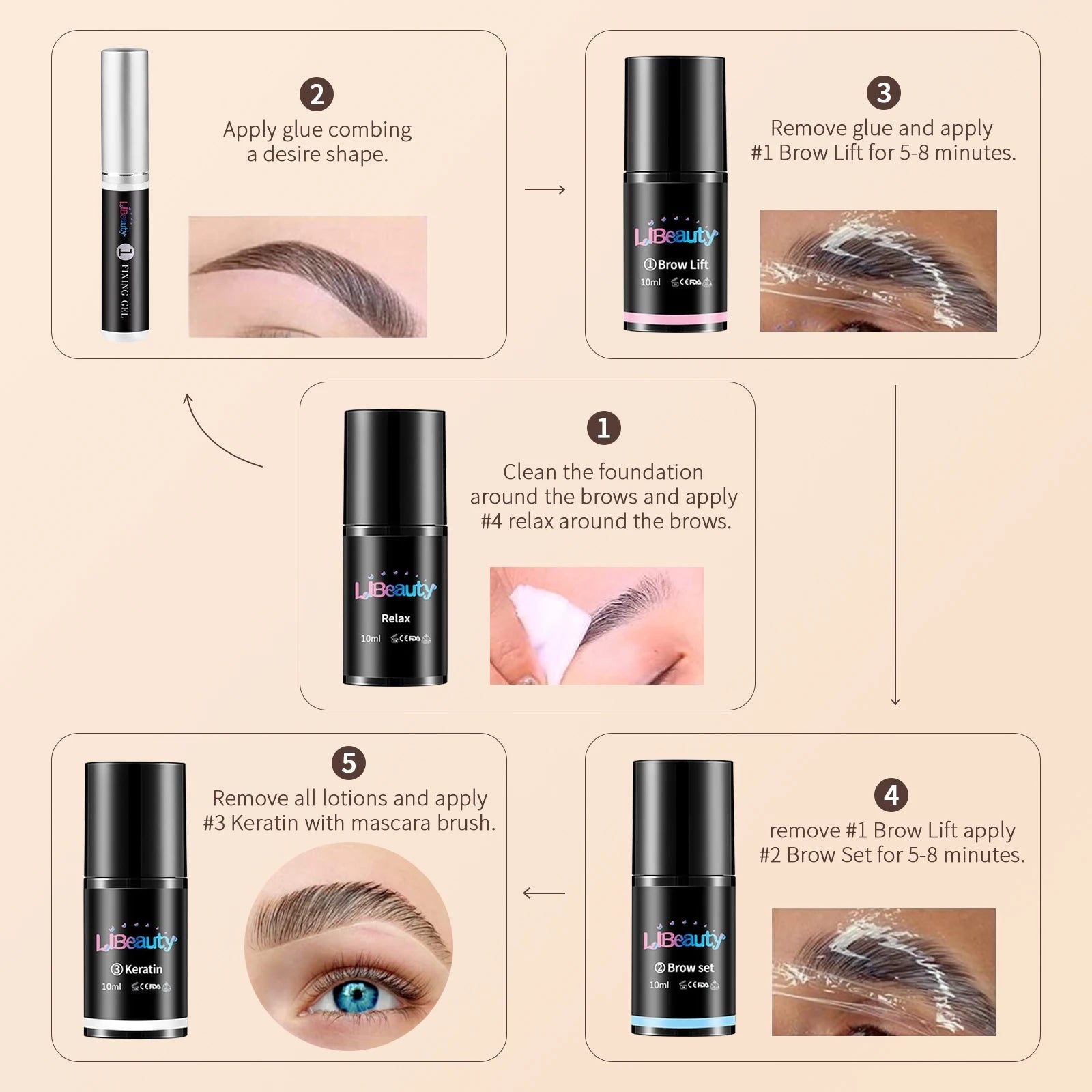 Libeauty Brow Lamination, Augenbrauenlaminierung, Single NOOR08