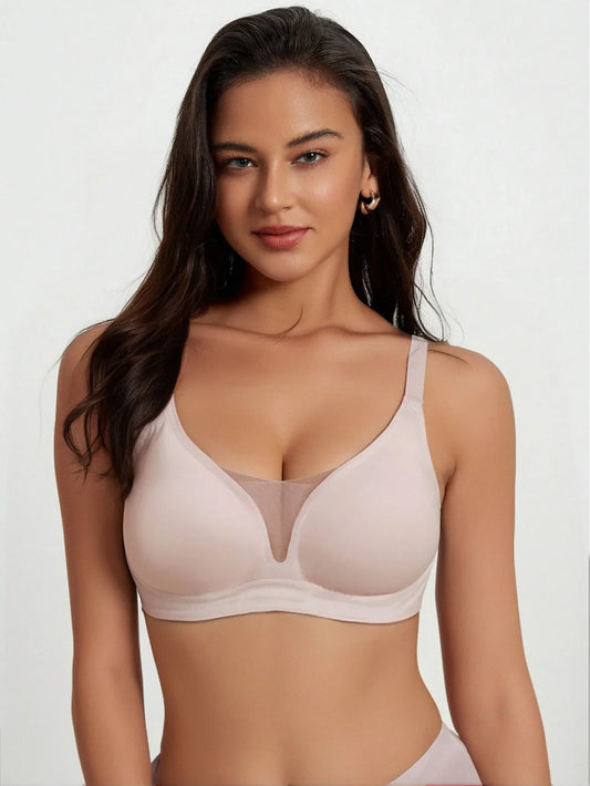 Ein nahtloser BH für Damen, Einteiler, mit Push-up-Effekt. Weich und bequem, mit Rückenverschluss und ohne Bügel. Auch in Übergrößen erhältlich.

