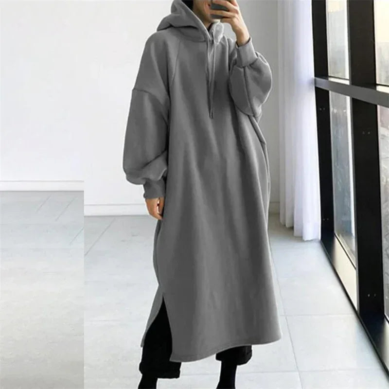 Langer Hoodie, Damen, Herbst/Winter, dicker Pullover NOOR08