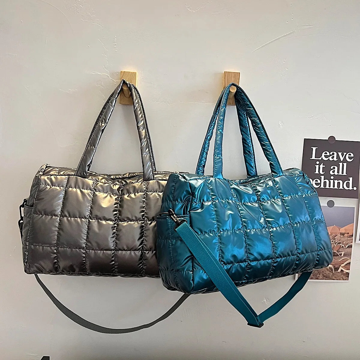 Damen Winter Tote | Stepp Nylon Schulter & Crossbody Handtasche NOOR08