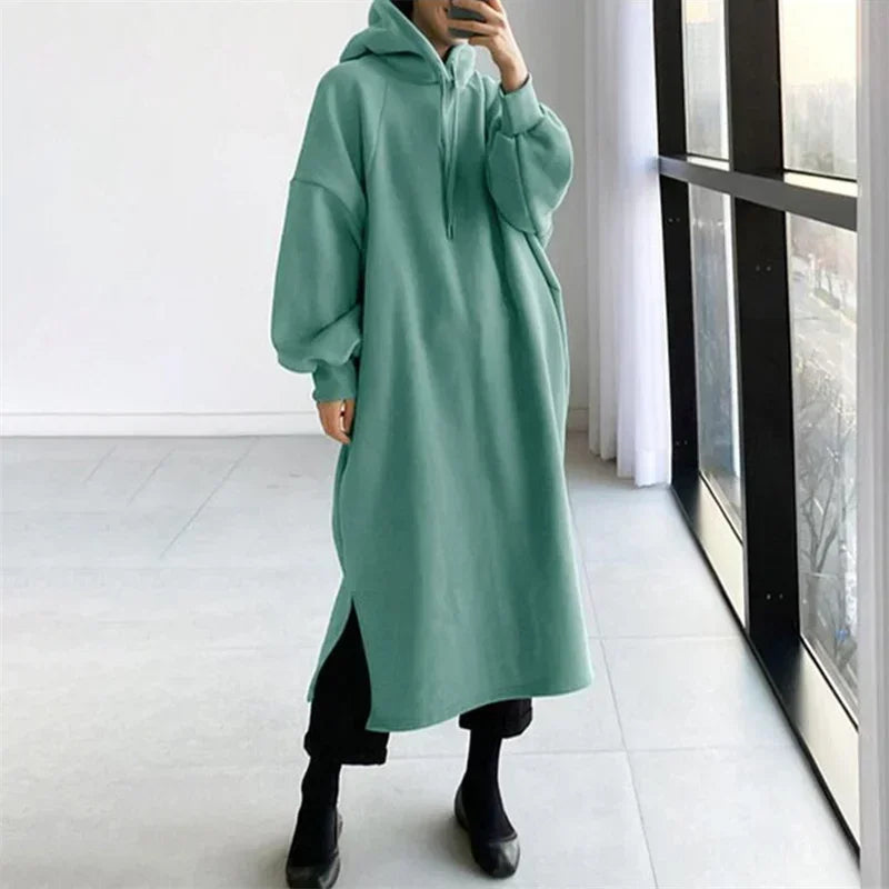 Langer Hoodie, Damen, Herbst/Winter, dicker Pullover NOOR08