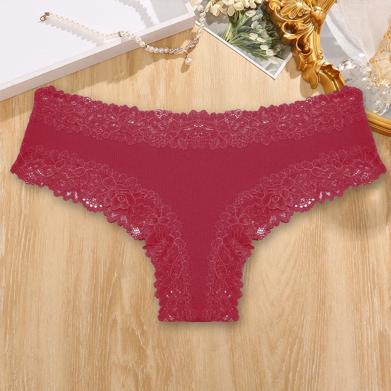 Damen-Panties, Spitze, Baumwolle, Low-Rise, Brasilianischer Stil NOOR08
