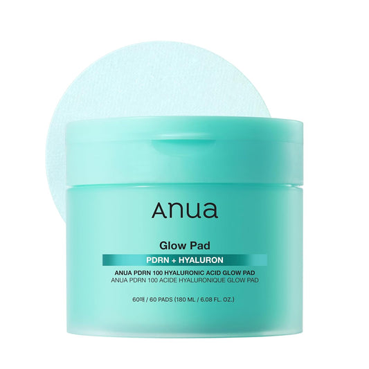 Anua PDRN 100 Hyaluronsäure Glow Pad, Glühende Koreanische Gesichtspflege Für Die Tägliche Hautpflege Und Make-Up-Vorbereitung, Doppelseitiges Tonerpad Für Strahlende Haut Und Tiefe Hydratation (180