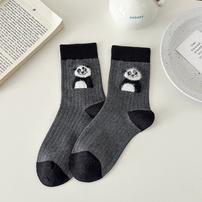 Damen Cartoon NEPs Garn Socken – Plüsch Mid Tube Strümpfe Frühling & Herbst NOOR08
