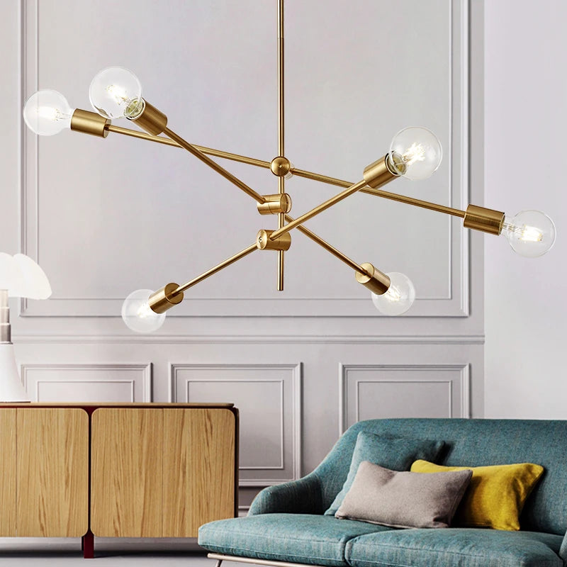 Vintage Rotatable Ceiling Light - Classic Plated Loft Style Living Room Lamp