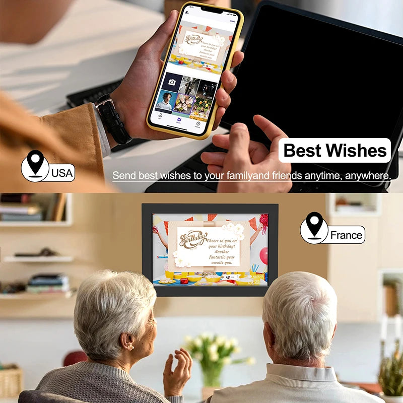 WLAN Digitaler Bilderrahmen 10.1 Zoll (32GB) | Smartes HD Touchscreen Display – Das perfekte Geschenk