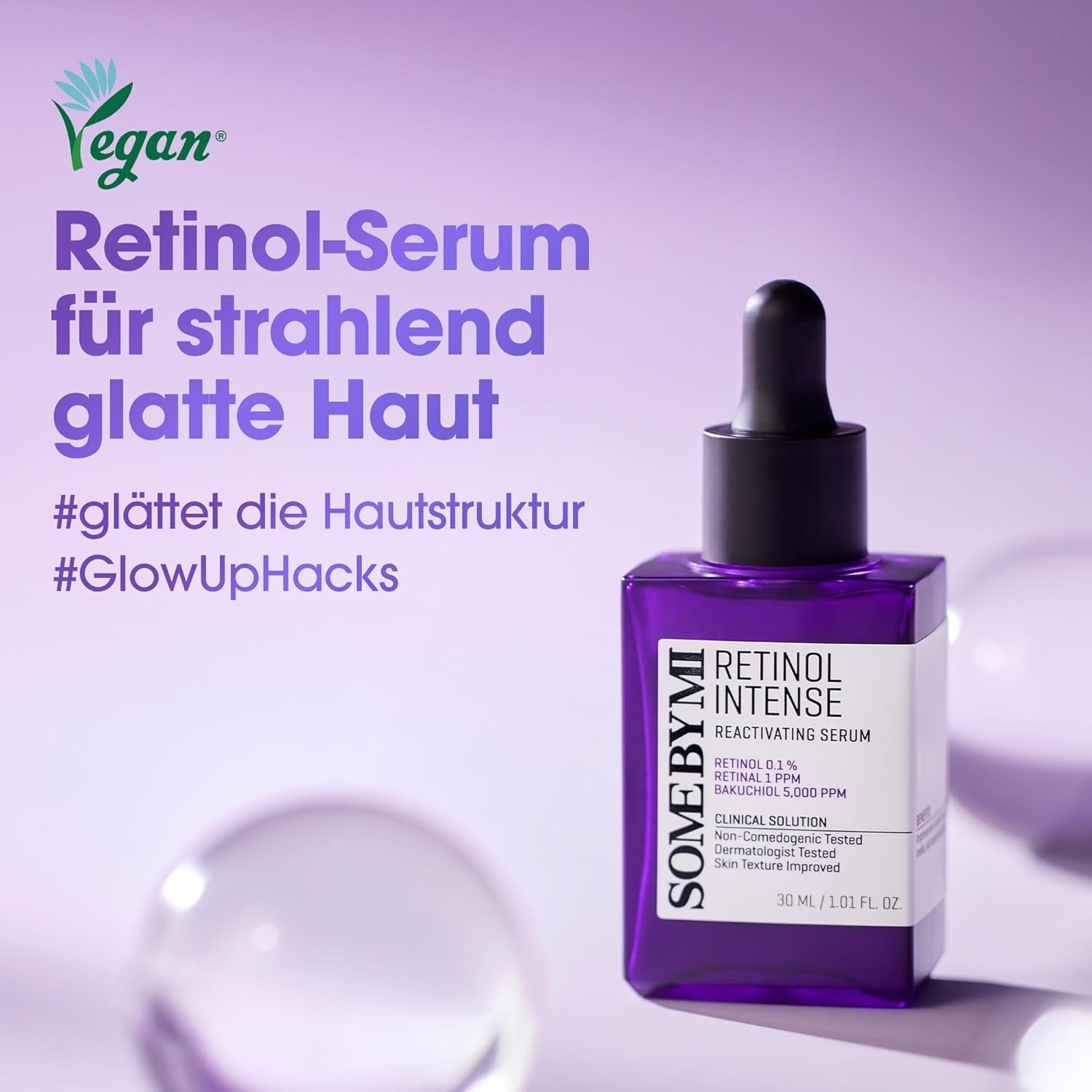 SOME by MI Retinol Intense Reactivating Serum – 30Ml – Bakuchiol-Retinol-Serum Für Straffere Haut – Verfeinert Poren & Verbessert Hautstruktur – Koreanische Hautpflege