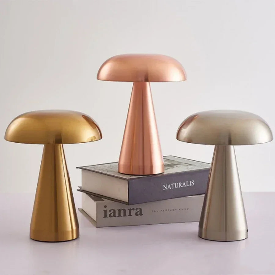 Retro Mushroom Table Lamp – Touch Sensor & USB Rechargeable Night Light