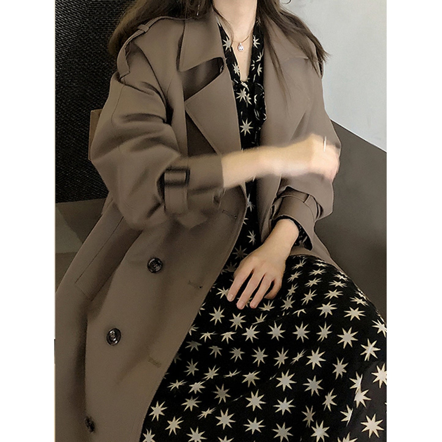 Zweireihiger Oversize Trenchcoat für Damen | Zeitloser Frühlingsmantel mit Eleganz NOOR08