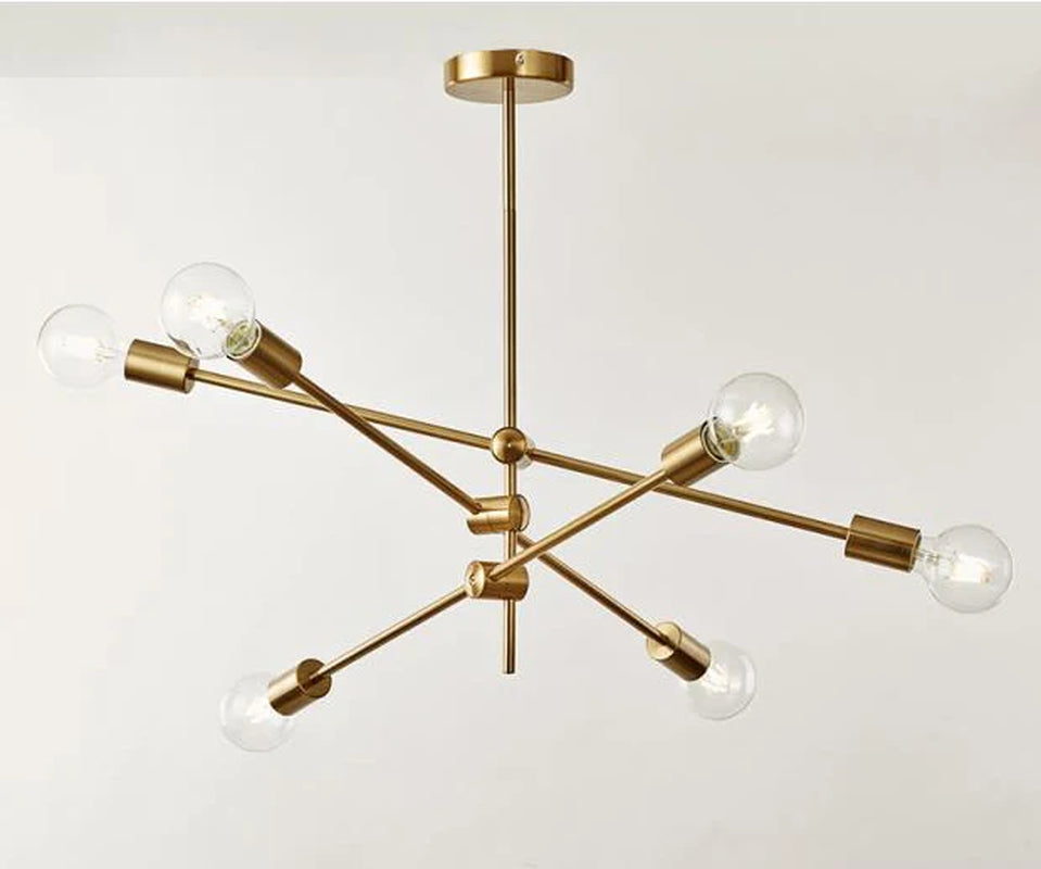 Vintage Rotatable Ceiling Light - Classic Plated Loft Style Living Room Lamp