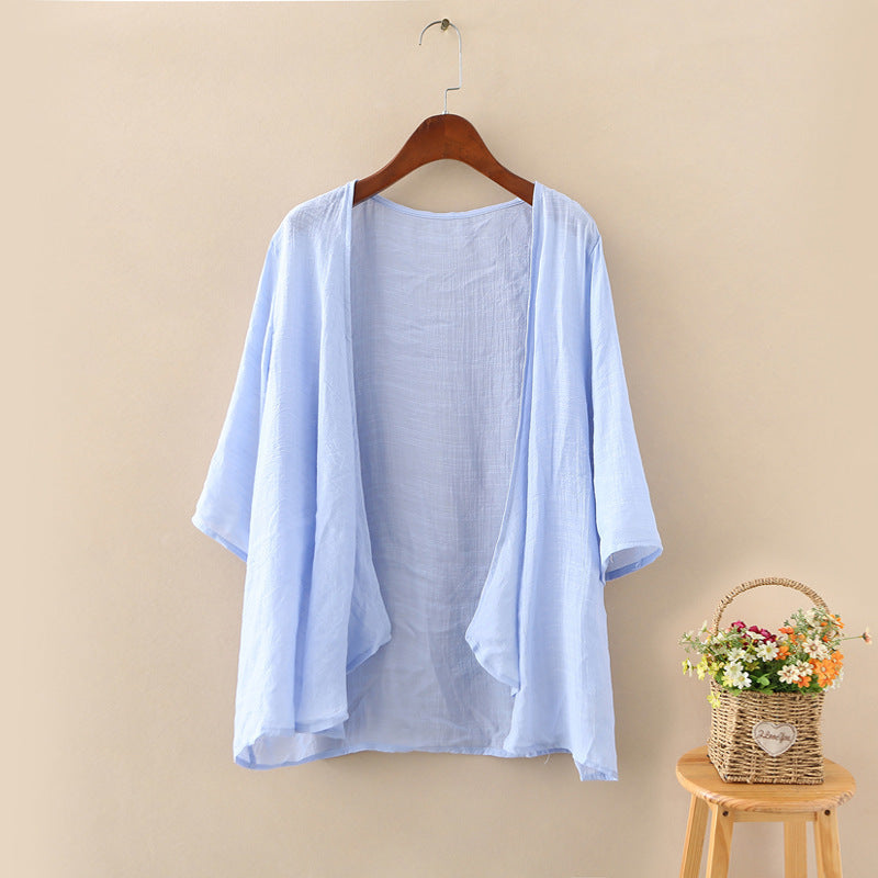 Sommer Damen Bluse Strand Kimono Offene Strickjacke NOOR08