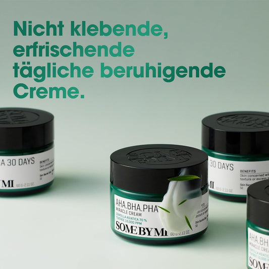 SOME by MI AHA BHA PHA 30 Days Miracle Cream – 60Ml – Milde Salicylsäure- & Centella-Creme Für Tägliche Beruhigung & Porenpflege – Koreanische Hautpflege