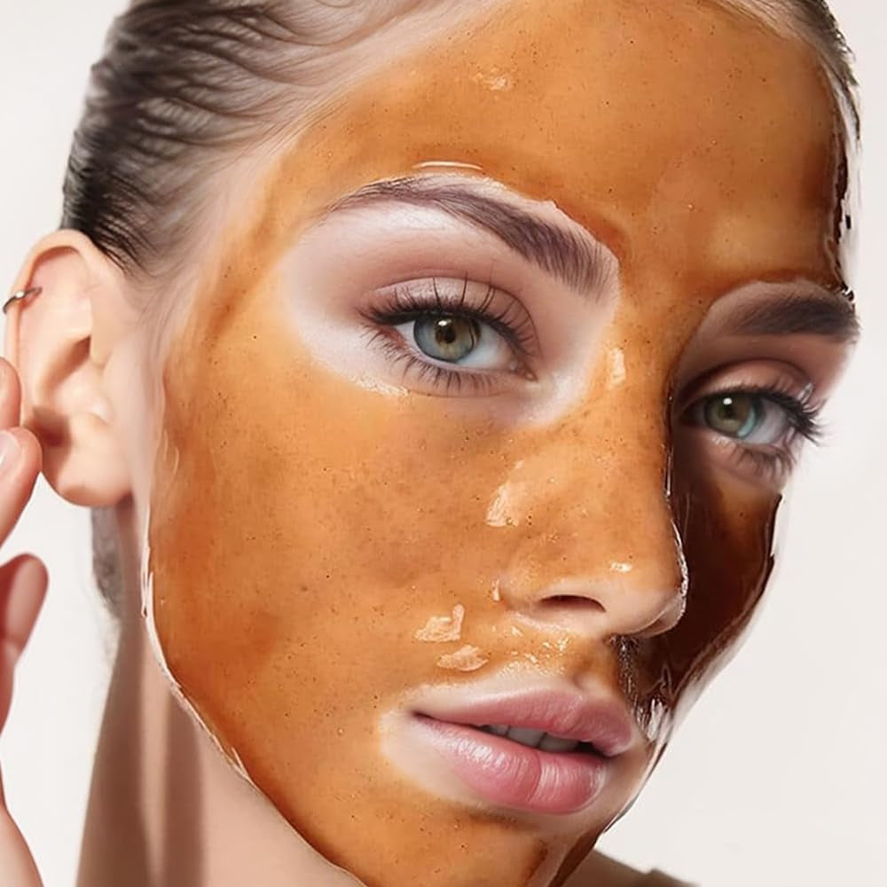 Parowu Weißende Und Aufhellende Flecken Maske,2025 Neuestes Kräuterflecken Peel-Off Maske Für Strahlende Haut, anti Falten Tear-Off Tiefenwirksame Gesichtsmaske Für Poren Straffung (Gold,1Pcs)