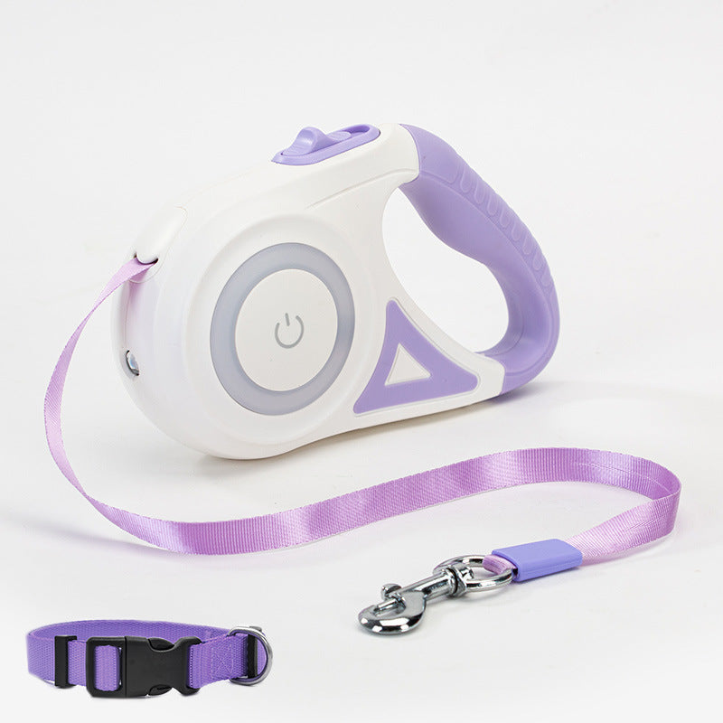 Automatische Hundeleine mit Licht & Halsband | Rollleine für kleine & mittlere Hunde NOOR08